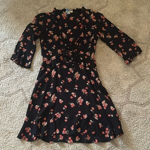 STUNNING dress w subtle ruffle detail small cut out under chest w tie closure